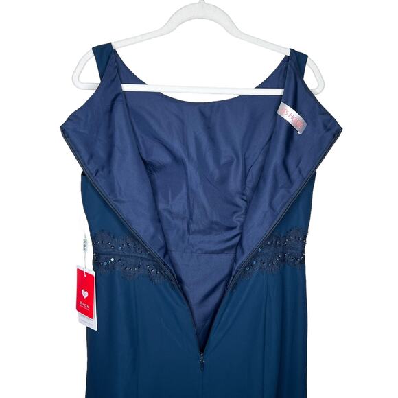 JJs House Sheath Scoop Knee-Length Chiffon Dress Beading Appliques Lace Size 12 - Picture 6 of 9